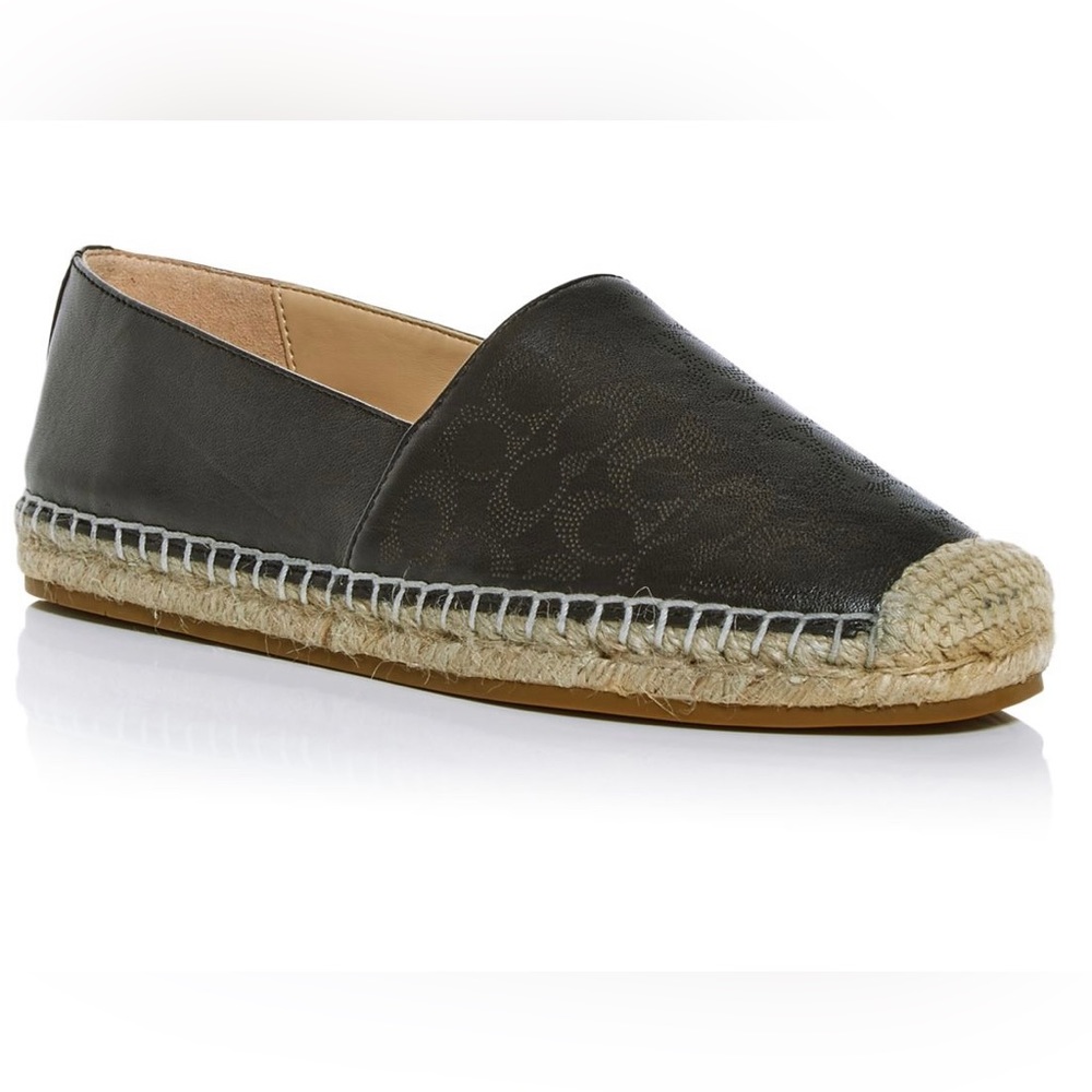 NIB COACH Women’s Carley Perforated Logo Espadrille Flats